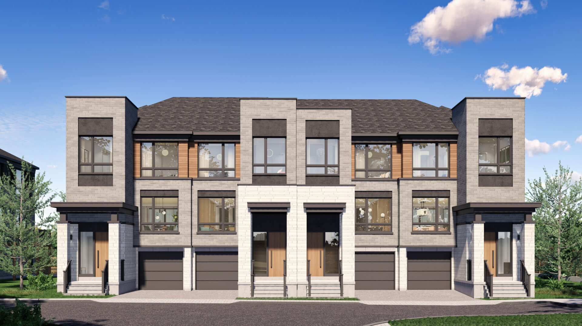Everpine Townhomes Richmond Hill exterior street view rendering