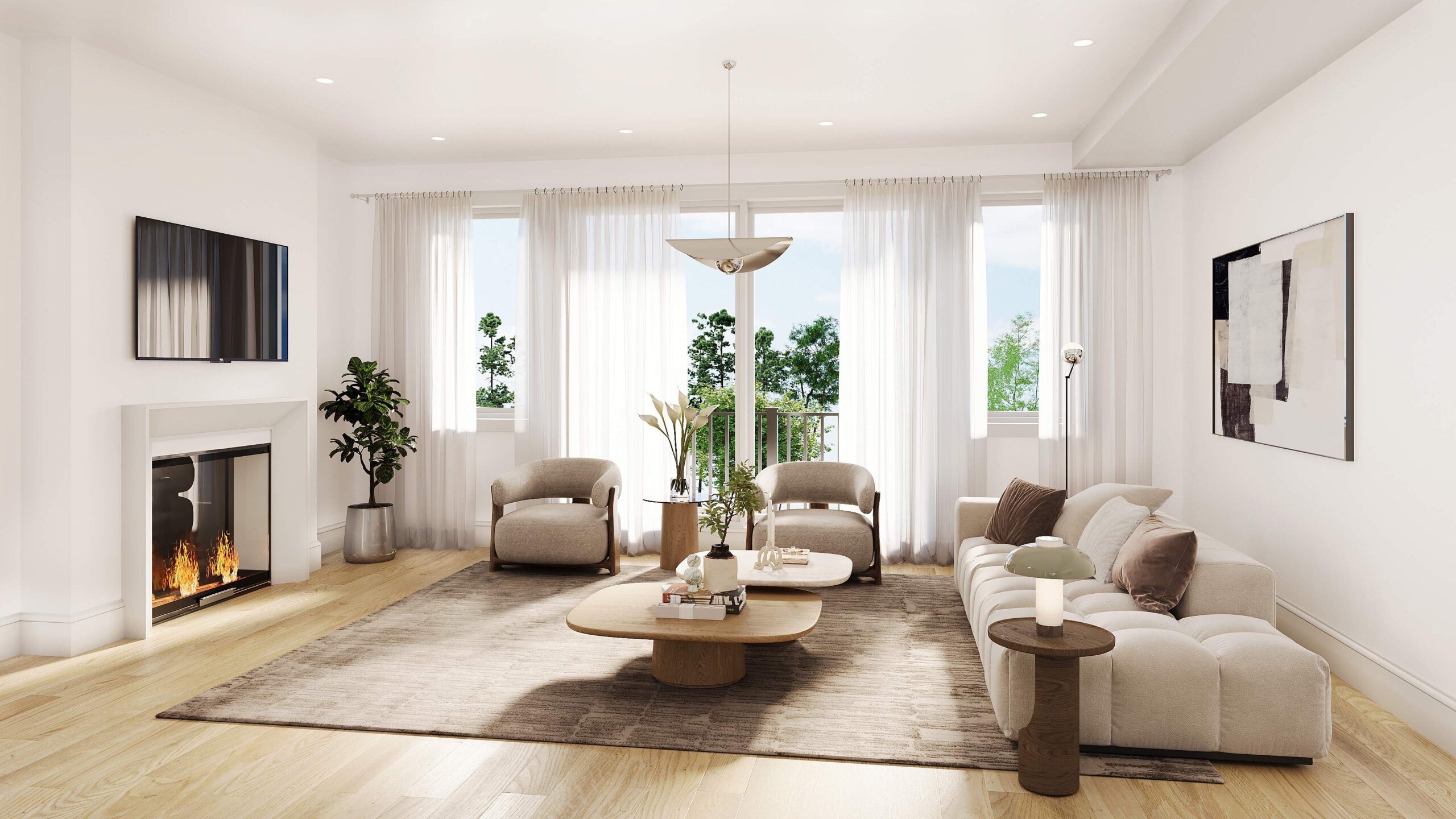 Everpine Townhomes Richmond Hill interior bedroom rendering