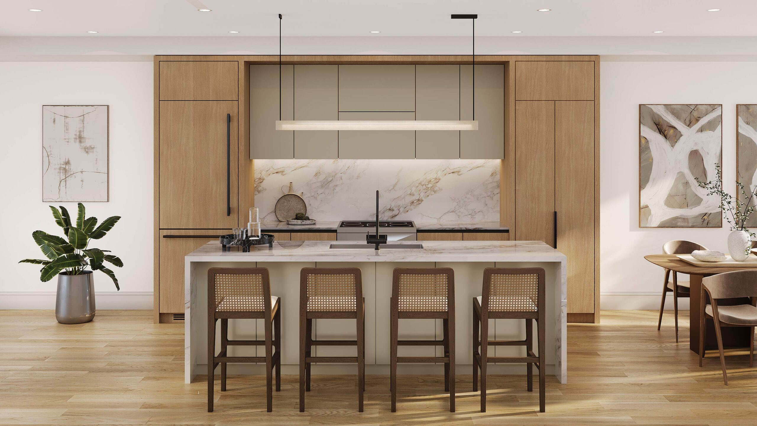 Everpine Townhomes Richmond Hill interior living room rendering